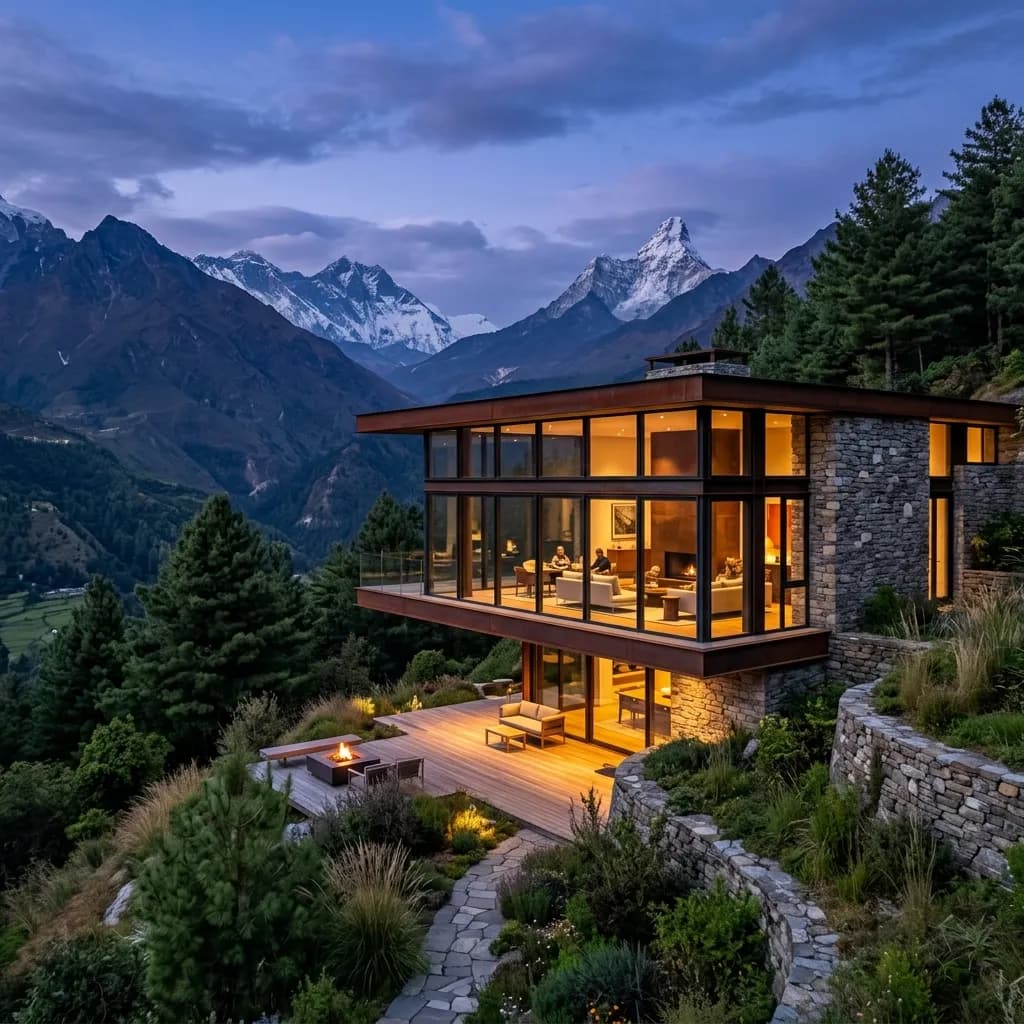 Modern architecture at dusk