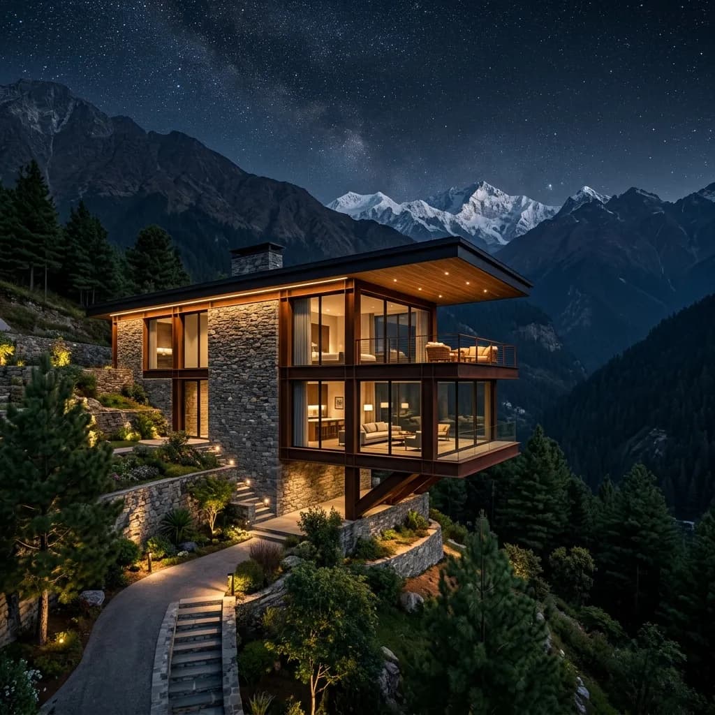 Modern architecture at night